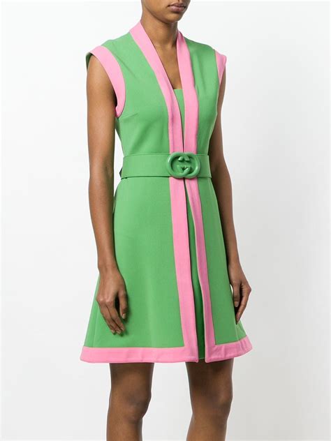 pink and green gucci jersey dress|Gucci lace dress.